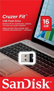 Накопичувач SanDisk 16GB USB Cruzer Fit - Фото №1