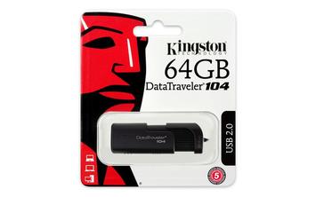 Накопичувач Kingston 64GB USB DT104 Black - Фото №1