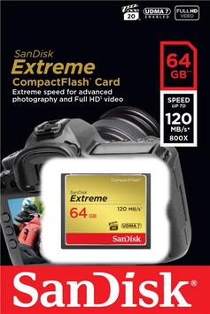 Карта пам&#39;яті SanDisk 64GB CF Extreme R120/W85MB/s - Фото №1