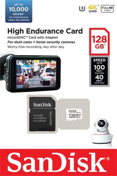 Карта пам&#39;яті SanDisk 128GB microSDXC C10 UHS-I U3 V30 R100/W40MB/s High Endurance - Фото №1