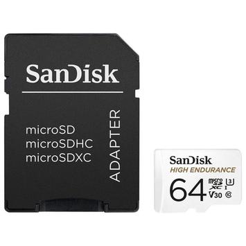 Карта пам&#39;яті SanDisk 64GB microSDXC C10 UHS-I U3 V30 R100/W40MB/s High Endurance - Фото №1