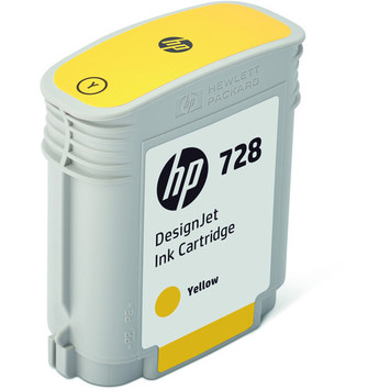 Катридж HP 728 Yellow DesignJet Ink Cartridge (40ml) для HP DesignJet T830/T730, F9J61A - Фото №1