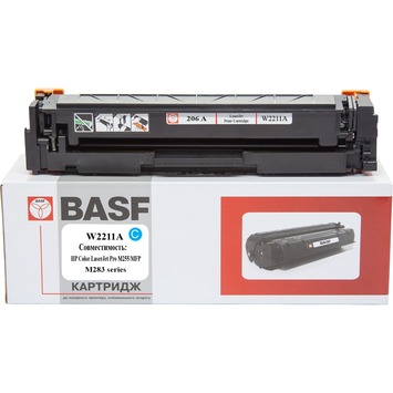 Картридж тон. BASF для HP CLJ M255, MFP M282/M283 W2211A Cyan (BASF-KT-W2211A-WOC) без чіпа - Фото №1