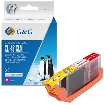 Картридж G&amp;G для Canon CLI-451M (Magenta) PIXMA MG5440/MG6340 G&amp;G-6525B001H - Фото №1