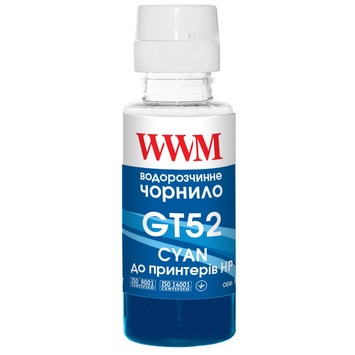 Чернила WWM GT52 для HP Jet Ink Tank 115/315/319 100г Cyan (H52C) - Фото №1