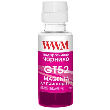 Чернила WWM GT52 для HP Jet Ink Tank 115/315/319 100г Magenta (H52M) - Фото №1