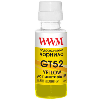 Чернила WWM GT52 для HP Jet Ink Tank 115/315/319 100г Yellow (H52Y) - Фото №1