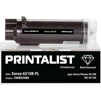 Туба с тонером PRINTALIST для Xerox Phaser 6510N, WC 6515N 106R03488 Black ( 5500 коп.) (Xerox-6510B-PL) - Фото №1
