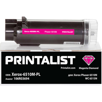 Туба с тонером PRINTALIST для Xerox Phaser 6510N, WC 6515N 106R03694 Magenta ( 4300 коп.) (Xerox-6510M-PL) - Фото №1