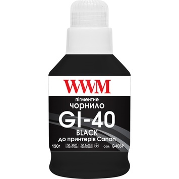 Чернило WWM GI-40 для Canon G5040/G6040 190г Black пигментное (G40BP) - Фото №1