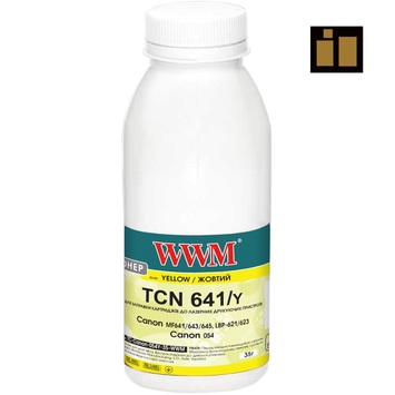 Тонер + чип WWM для Canon MF641/643/645, LBP-621/623, Canon 054 пляшка 35г Yellow (TC-Canon-054Y-35-WWM) - Фото №1