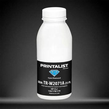 Тонер PRINTALIST для HP CLJ 150/178/179 бутыль 25г Cyan (TR-W2071A-25-PL) - Фото №1