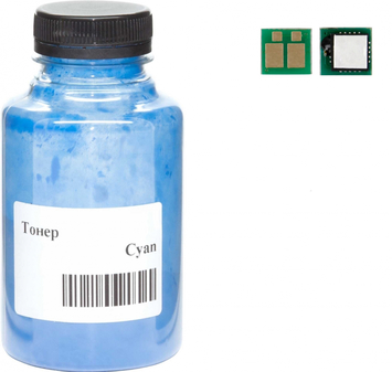 Тонер + чип АНК для Canon MF641/643/645, LBP-621/623, 054H бутыль 70г 2300 ст. Cyan (3203747) - Фото №1