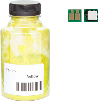 Тонер + чип АНК для Canon MF641/643/645, LBP-621/623, 054H бутыль 70г 2300 ст. Yellow (3203745) - Фото №1