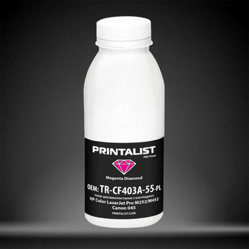 Тонер PRINTALIST для HP CLJ Pro M252/M452, Canon 045 бутыль 50г Magenta (TR-CF403A-55-PL) - Фото №1