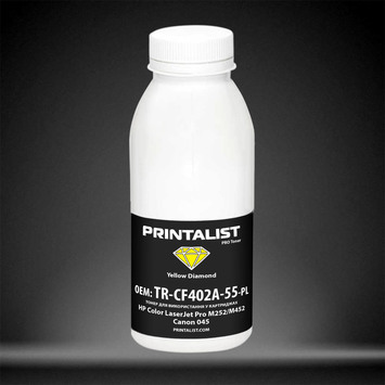 Тонер PRINTALIST для HP CLJ Pro M252/M452, Canon 045 бутыль 50г Yellow (TR-CF402A-55-PL) - Фото №1