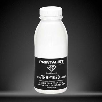 Тонер PRINTALIST для HP LJ 1010/1020/1022 бутыль 100г Black (TRHP1020-100-PL) - Фото №1