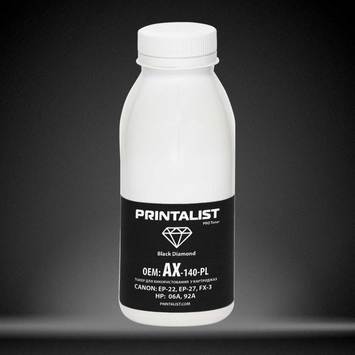 Тонер PRINTALIST для HP LJ 1100/5L/6L бутыль 140г Black (AX-140-PL) - Фото №1