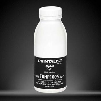 Тонер PRINTALIST для HP LJ P1005/1006/1505 бутыль 80г Black (TRHP1005-80-PL) - Фото №1