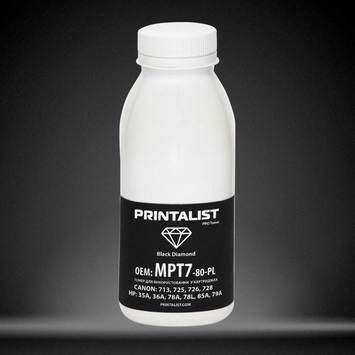 Тонер PRINTALIST для HP LJ универсальный бутль 80г Black (MPT7-80-PL) - Фото №1