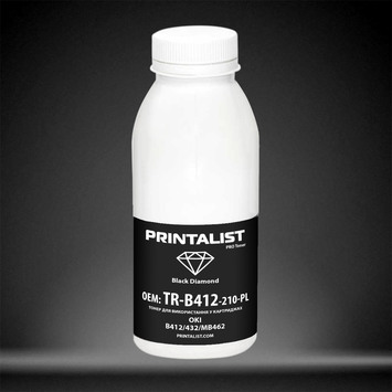 Тонер PRINTALIST для OKI B412/432/MB462 бутыль 210г Black (TR-B412-210-PL) - Фото №1