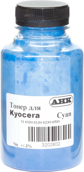 Тонер АНК для Kyocera Mita ECOSYS M6030/M6130/M6230/M6530 пляшка 70г Cyan (3202802) - Фото №1