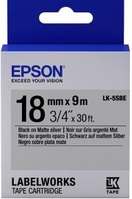 Картридж зі стрічкою Epson LK5SBE принтерів LW-400/400VP/700 Matte Blk/MattSiv 18mm/9m - Фото №1