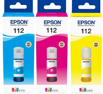 Набір оригінальних чорнил Epson для L15150/15160 №112 3шт x 70мл C/M/Y (SET112C/M/Y) - Фото №1