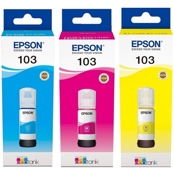 Набор оригинальных чернил Epson для L3100/3110/3150 №103 3x65мл C/M/Y (SET103C/M/Y) - Фото №1